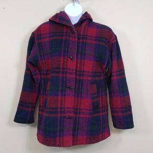 Braetan Plaid Wool/Nylon/Poly Hooded Coat